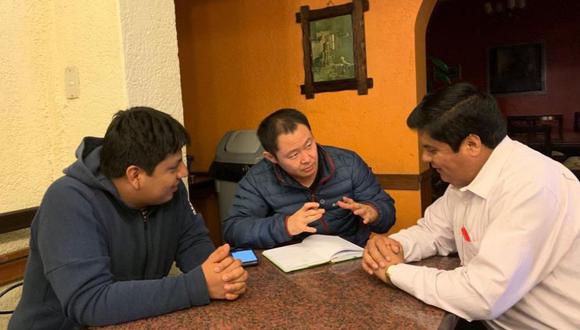 Kenji Fujimori se reunió el miércoles con los congresistas Clayton Galván y Marvin Palma (Foto: El Comercio)
