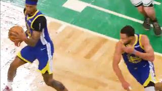 Stephen Curry se acomoda el protector bucal y encesta triple magistral | VIDEO