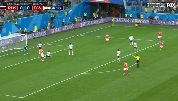 Rusia vs. Egipto: Ahmed Fathy marcó gol en contra en duelo por Rusia 2018. (Foto: Captura de video)