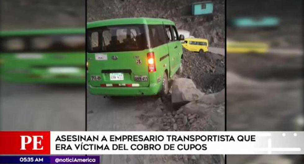 Transportista Roberto Aquino fue asesinado de cuatro disparos en la vía conocida como ‘Pasamayito’. (Captura: América Noticias)