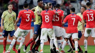 Colombia vs. Chile: empujones, insultos y el careo entre Yerry Mina y Alexis Sánchez en Copa América | VIDEO
