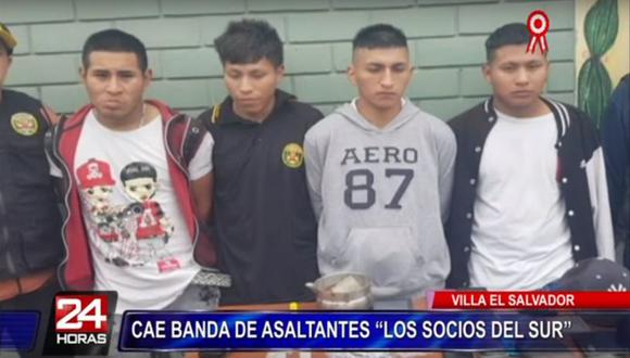 Luis Ángel Guerra Guerra, Dany Borda Leguía, Wilbur Ternapuche Piña y Julio César Huamán Chumbe fueron intervenidos en una vivienda de Villa El Salvador. (24 Horas)