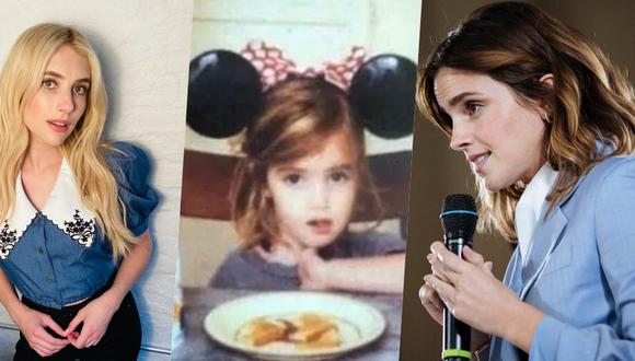 De izquierda a derecha: Emma Roberts de adulta y de niña. Derecha: Emma Emma Watson.