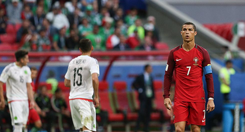 Una imagen de Cristiano Ronaldo lamentando el empate agónico sufrido ante México es todo un éxito en las redes sociales desde tierras aztecas. (Foto: EFE)