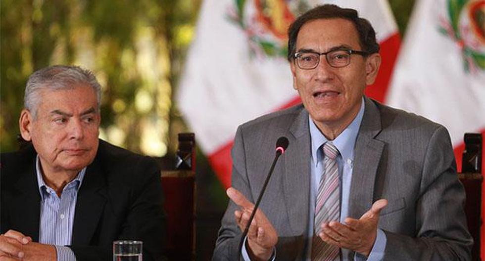 Presidente Martín Vizcarra le enmendó al plana a su primer ministro, César Villanueva, sobre el caso Hinostroza. (Foto: Agencia Andina)