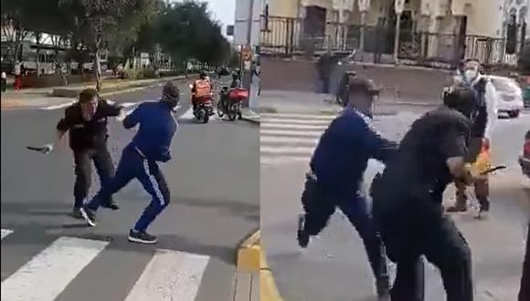 El video de la agresión del ciudadano extranjero al agente policial se viralizó en las redes sociales | Captura de video