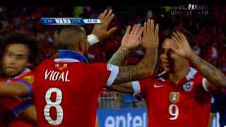 Arturo Vidal abrió el marcador para Chile ante Colombia [VIDEO]