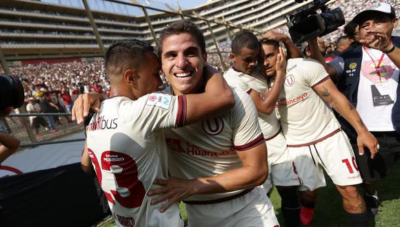 Aldo Corzo anotó en la última victoria de Universitario sobre Alianza Lima. (Foto: Fernando Sangama)