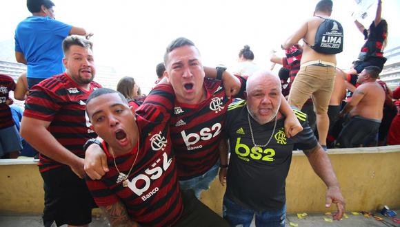 Hinchas de Flamengo celebraron el título en el Monumental | Foto: Hugo Curotto/GEC