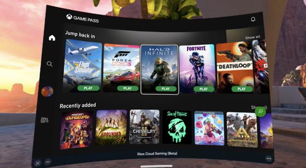 Interfaz de Xbox Cloud en Meta Quest VR. (Foto: Meta)