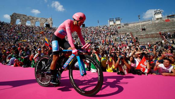 El ciclista ecuatoriano Richard Carapaz ganó el Giro de Italia-2019. (AFP).