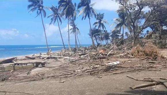 Una imagen de la capital, Nuku'alofa, muestra el daño después del tsunami del sábado. (CONSULADO DEL REINO DE TONGA EN LA UNIÓN EUROPEA).