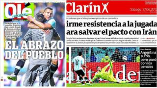 Argentina avanzó a semis con "sufrimiento", dice prensa local
