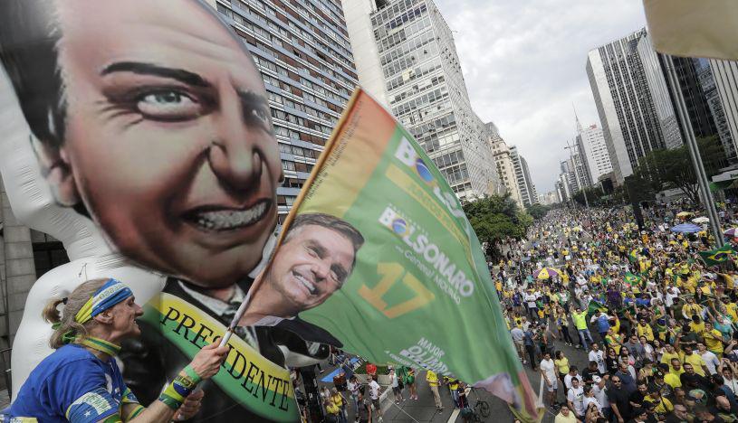 Polémicas declaraciones del hijo de Jair Bolsonaro durante mitín en Sao Paulo | Foto: EFE