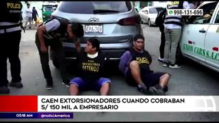 Santa Anita: capturan a dos extorsionadores cuando cobraban S/ 150 mil a empresario | VIDEO