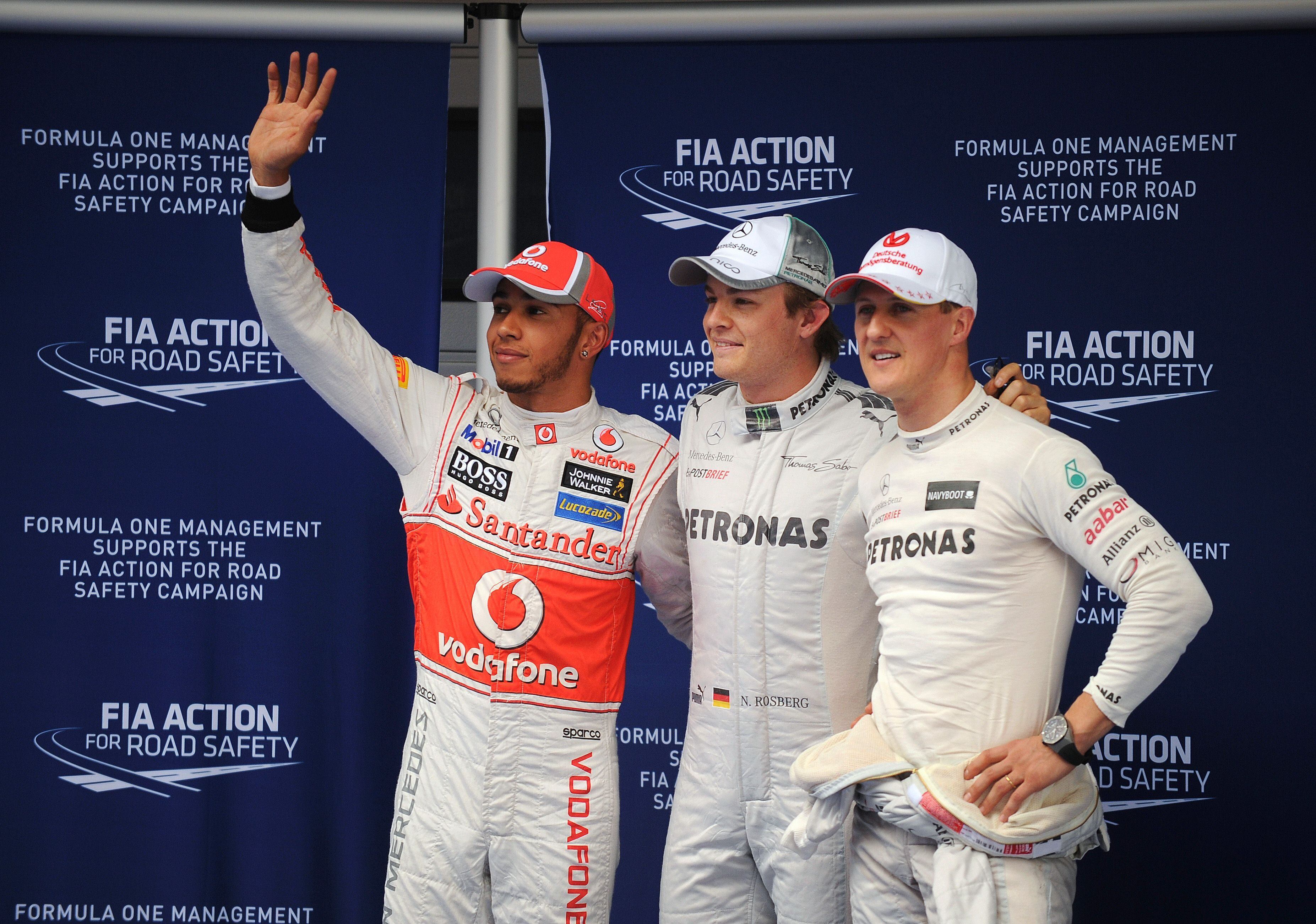 Hamilton y Schumacher coincidieron en las pistas de la F1 entre el 2009 y 2012. (Foto: AFP)
