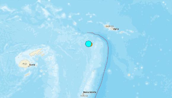 Un terremoto de magnitud 7,6 se registró en la remota isla volcánica de Niuatoputapu, al norte de Tonga, el 11 de mayo de 2023. (Captura de USGS)