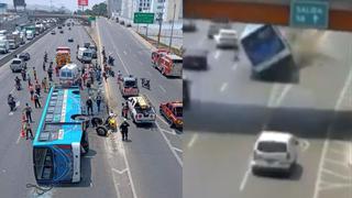 Panamericana Sur: cámara captó momento exacto de aparatosa volcadura de bus que dejó 15 heridos | VIDEO