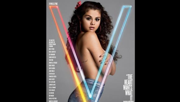 Selena Gómez posó en 'topless' para la revista "V"