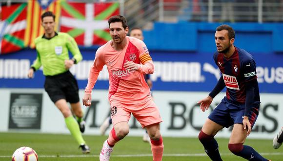 Messi convirtió un doblete ante el Eibar. (Foto: EFE)