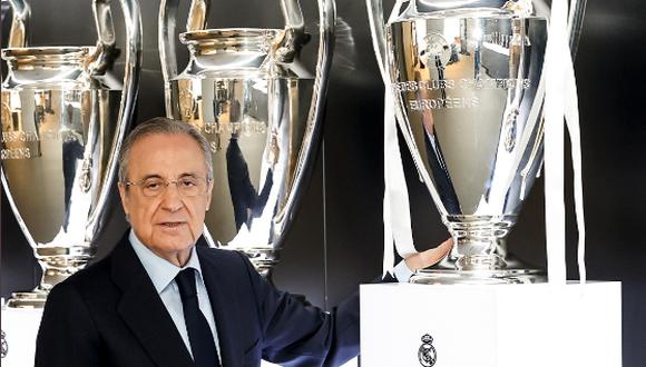 La decimocuarta ya luce en la vitrina: Florentino Pérez colocó el trofeo de la Champions en Real Madrid | VIDEO