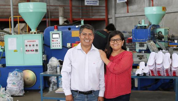 Walder Mamani y Marlene Ramos, fundadores de Industria Procesadora del Plástico.