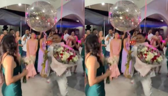 Hombre sorprende a su pareja con pedida de mano durante boda. (Foto: Captura/TikTok-manupliego1)