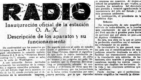 Así Ocurrió: En 1925 se inicia la radiodifusión en el Perú