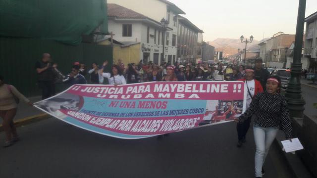 Así se desarrolla la marcha Ni Una Menos en Cusco. (Foto: Miguel Neyra)