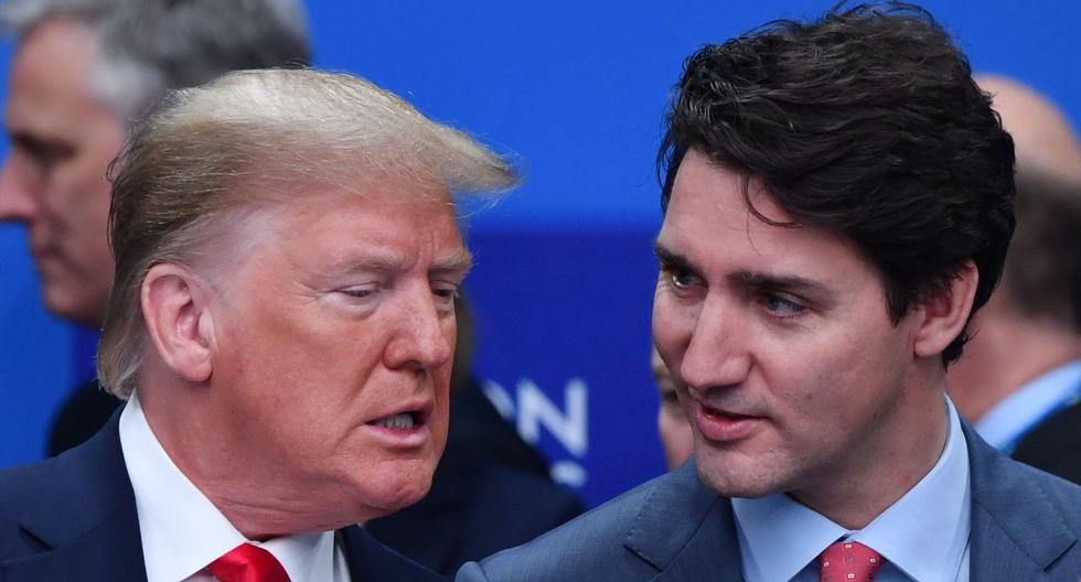 Donald Trump y Justin Trudeau en la cumbre de la OTAN. (AFP / Nicholas Kamm).