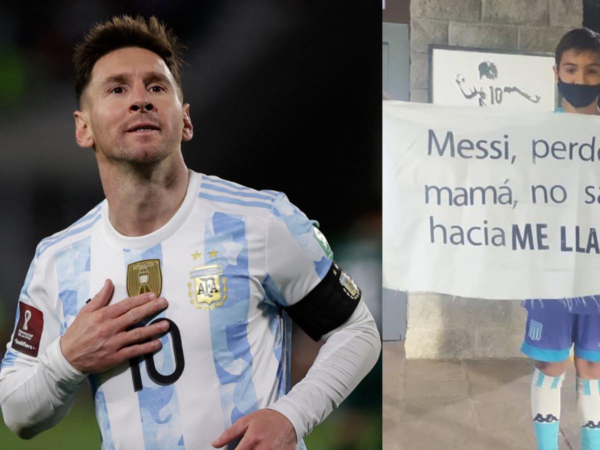 Niño se burló de Messi al mostrarle la camiseta de Cristiano Ronaldo