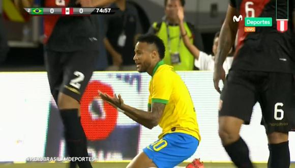 Perú vs. Brasil: Neymar simuló caer en el área pero el árbitro no sancionó penal | Foto: Captura