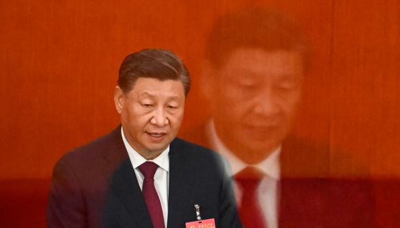 El presidente Xi Jinping en la apertura del XX Congreso del Partido Comunista de China. (NOEL CELIS / AFP).