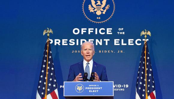 Joe Biden ya ha empezado a dirigirse al mundo como el presidente electo de EE.UU. Solo falta que las cortes confirmen su cargo. (Foto de Angela Weiss / AFP).