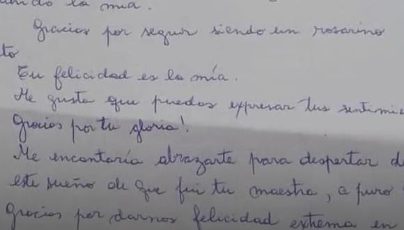 La emotiva carta de la primera profesora de Lionel Messi: “Antes de morirme quiero abrazarlo”. (Foto: captura de pantalla)