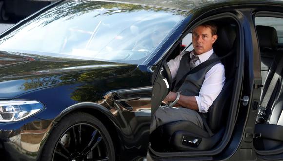 El actor Tom Cruise en el set de filmación de "Misión Imposible 7" en Roma. El vehículo en la imagen no es el que le fue hurtado esta semana. (Foto: REUTERS/Yara Nardi)