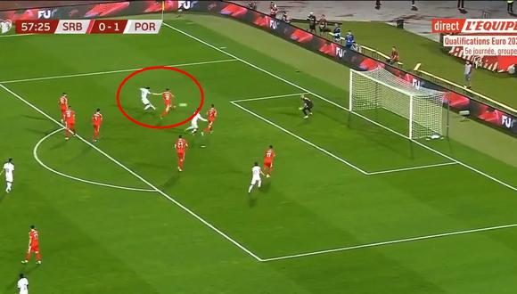 Portugal vs. Serbia: Gonçalo Guedes marcó el 2-0 con este golazo. (Foto: captura)