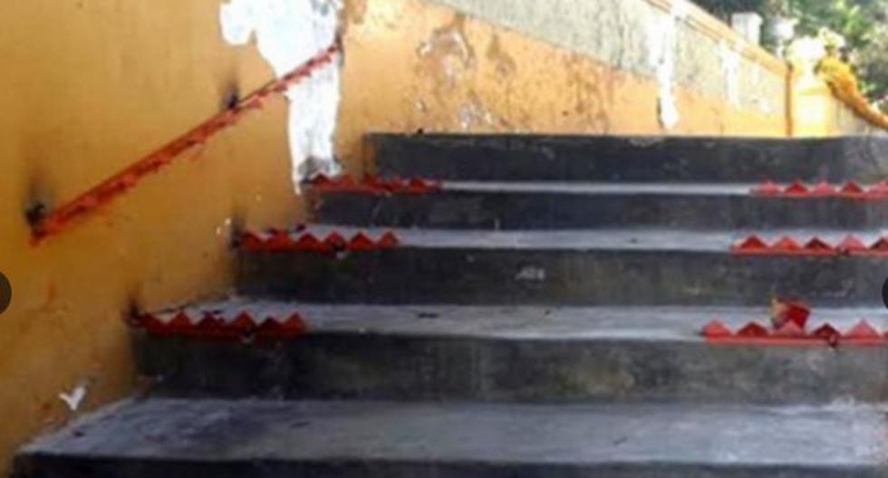 Púas adornaban escaleras de Barranco. (Foto: Andina)