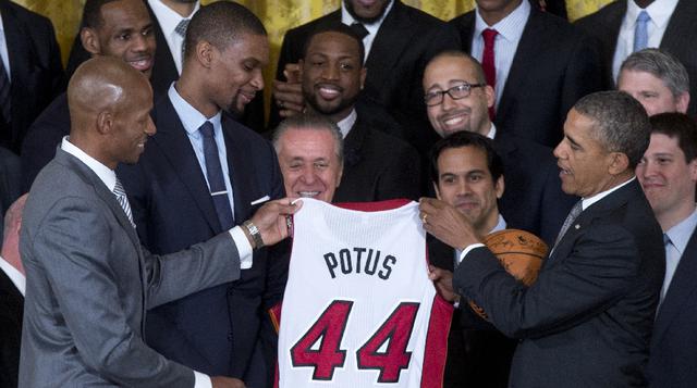 NBA: Obama recibió a Miami Heat en homenaje por su título - 1