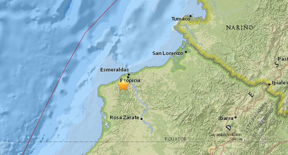 Un sismo de 5,8 y varias réplicas sacuden la costa norte de Ecuador. (Foto: earthquake.usgs.gov)