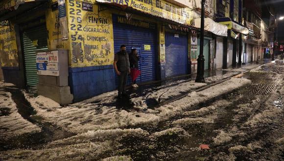 Vista general de una granizada registrada en la Ciudad de México. (Foto: EFE/Sáshenka Gutiérrez).