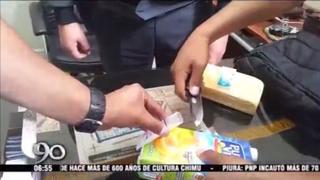 Breña: burriers tenían cocaína camuflada en paquetes de jugo