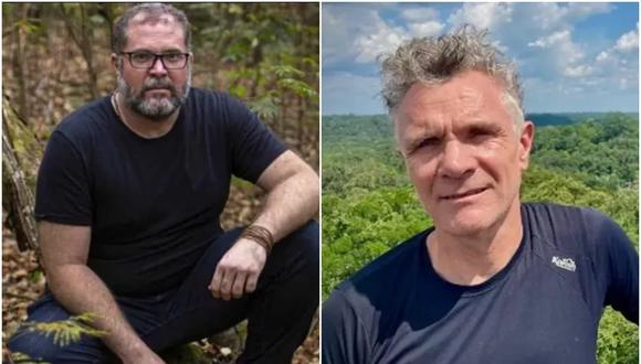El indígenista Pereira Araújo (izq) y el periodista Dom Phillipsse están desaparecidos desde el domingo 5 de junio en el Valle del Yavarí.