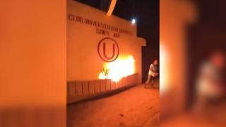Universitario: Escudo de la “U” fue incendiado en Campo Mar en horas de la madrugada | VIDEO