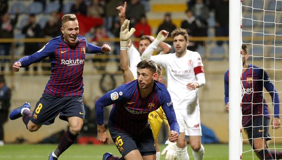 Barcelona ganó 1-0 a Cultural Leonesa, con agónico gol de Lenglet, por la Copa del Rey. (Foto: EFE)