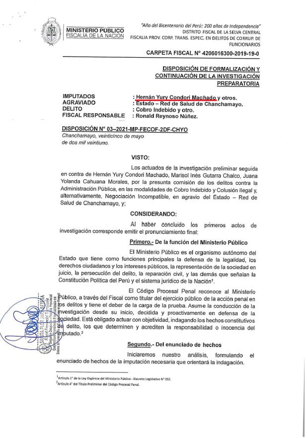 Fiscalía anticorrupción de La Merced, Junín, tiene un proceso abierto contra el ahora titular del Ministerio de Salud.