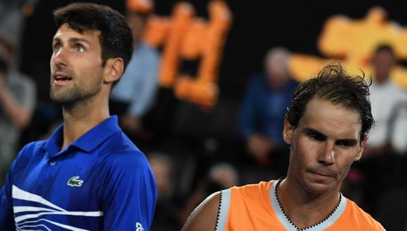 Novak Djokovic se quedó con 20 títulos de Grand Slam, por los 21 de Rafael Nadal. (Foto: AFP)