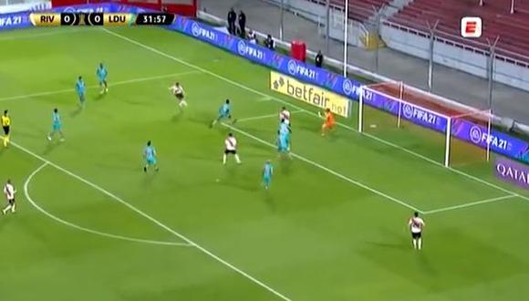 River Plate vs LDU Quito EN VIVO: Matías Suárez estrelló su remate en el palo, tras notable jugada individual - VIDEO: ESPN