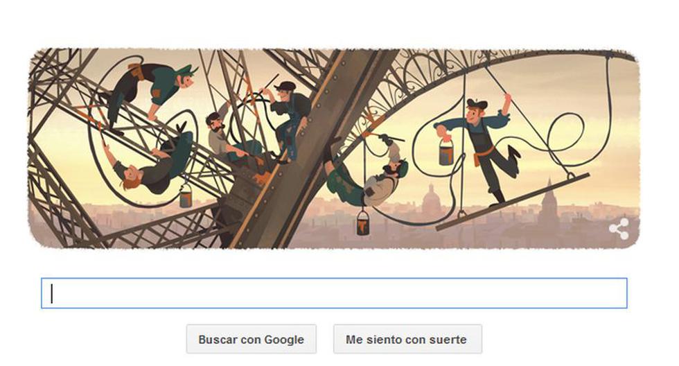 Doodle en honor a la Torre Eiffel (Foto: Google)