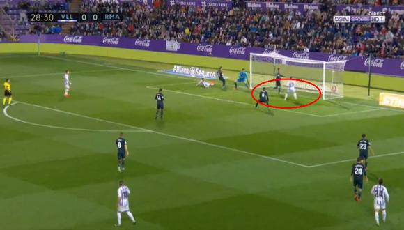 Anuar Tuhami anotó el 1-0 en el Real Madrid vs. Valladolid en el marco de la jornada 22° de la liga española (Foto: captura de pantalla)